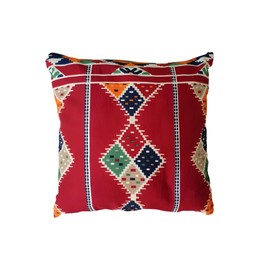 Cushion Covers 45 x 45cm – Traditional Sofa Cushion Covers – Handmade in Egypt – Arabic Bedouin Decorative Pillow Covers for Sofa, Bed, Chair (4, Light Brown Centre & Diamond Centre)