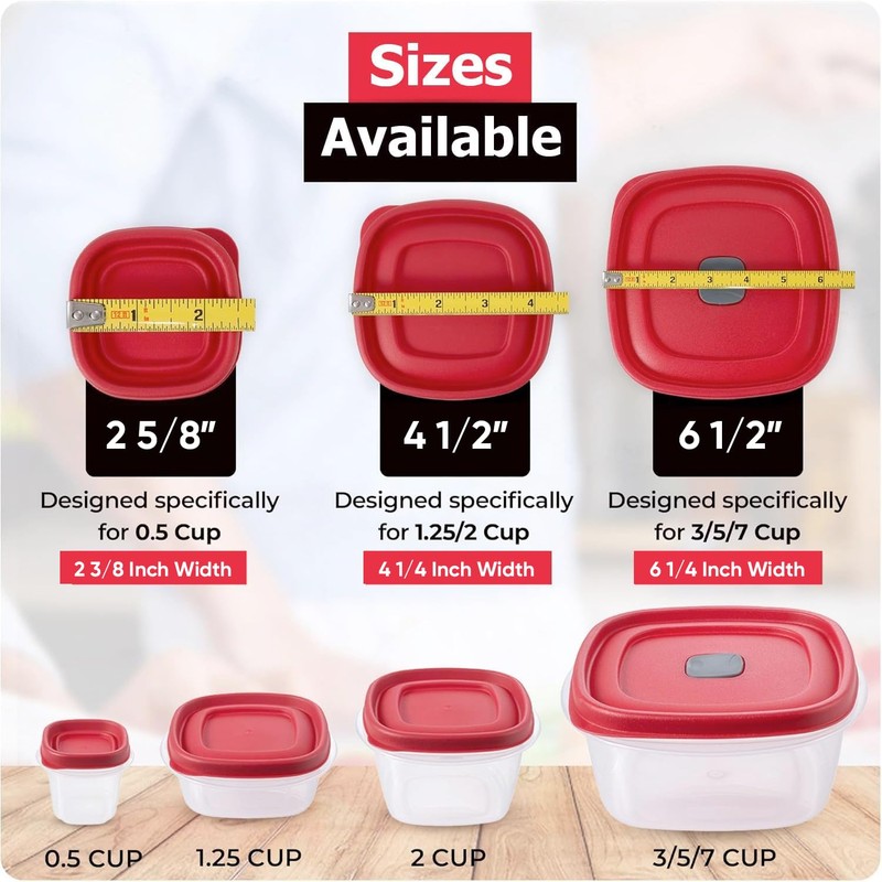 Replacement Lids for Rubbermaid Food Storage Containers - Fits 1/2-Cup
