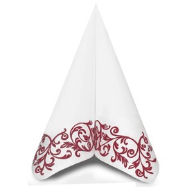 Shoptoria Rob Bordo Napkins Dark Red with Ornamental Pattern - Table / Wedding Decoration - 50 x Fold-Up Napkins 40 x 40 cm
