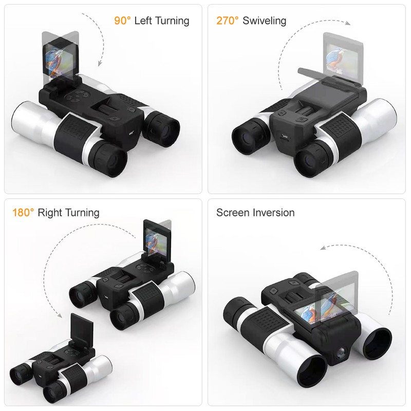 12x32 Digital Binoculars Camera Telescope 2 Inch Rotating LCD Display