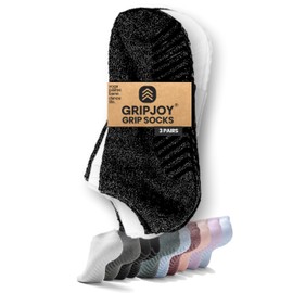 Grip Socks for Women - Pilates Socks with Grips for Women - Non Slip Socks Womens - Grippy Socks for Women - 3 Pairs