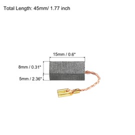 PATIKIL Carbon Brushes 15x8x5mm for Electric Motors Power Tool Rotary Tool Table Saw Spare Part Repair, 2 Pack