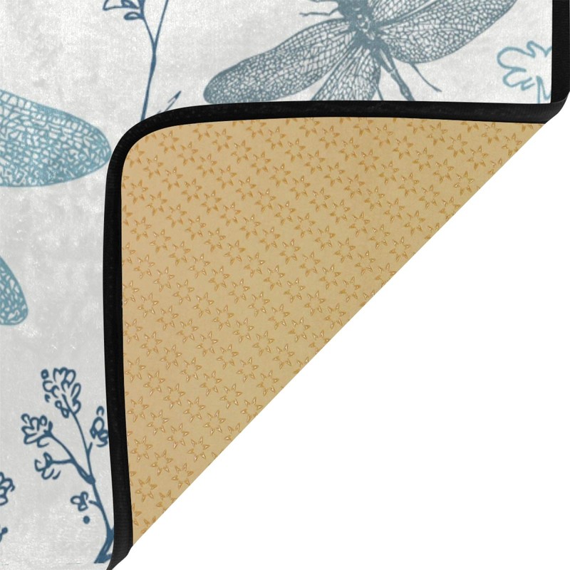 Kitchen Rugs - Felpudo Antideslizante, Suave, diseño de libélula, Color