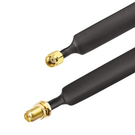 Bingfu RP-SMA Window Coaxial Cable 30 cm RP-SMA Male to RP-SMA Female LoRa Flat Cable for WLAN Antenna Helium Miner Antenna, Pack of 1