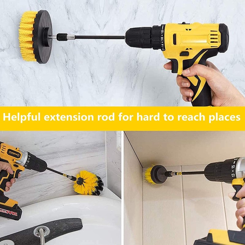Yefun Power Scrubber Brush, 3Pcs/Set Multipurpose Scrubbing Drill Brush Attachment