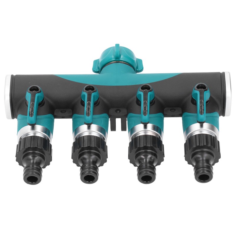 4 Way Hose Splitter Metal Valve Water Distribution Controller Connector