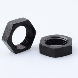 AC PERFORMANCE Aluminum -6 an Female Thread Hex Bulkhead Nut for AN6 Bulkhead Fitting Adapter, Black Anodized, Pack of 2