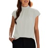 Funlingo Business Casual Tops for Women Summer Turtle Neck Chiffon