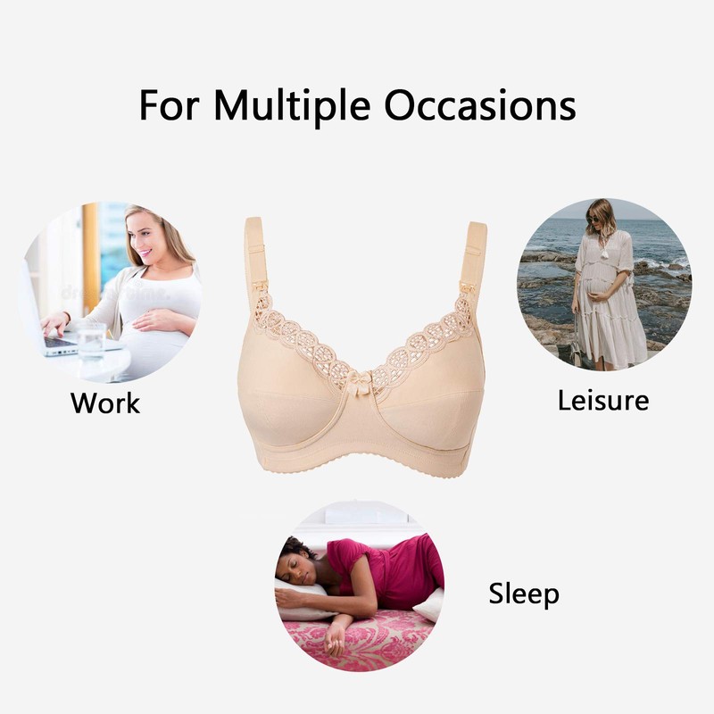 Gratlin Women's Cotton Breastfeeding Bra Large Sizes Without Underwire Full