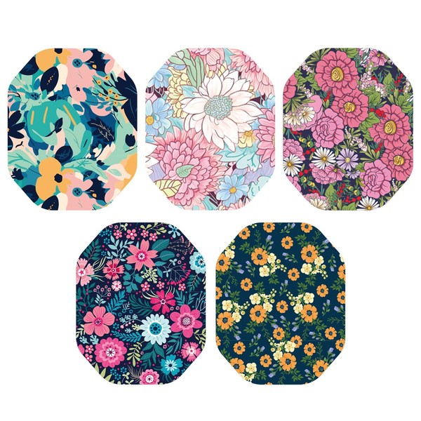 Tinoaly 25stk Sensorabdeckungen für Libre 2/3, Frühlingsblumen Stil Selbstklebende Pflaster