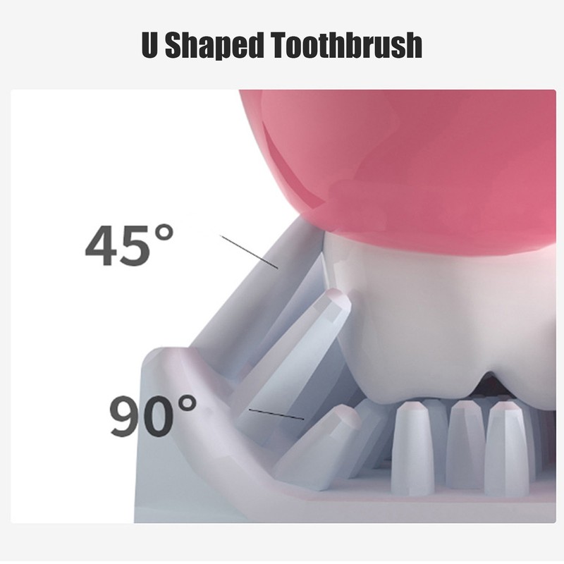 Ultrasonic U Shaped Toothbrushes For Adults High Frequency Vibration Soft