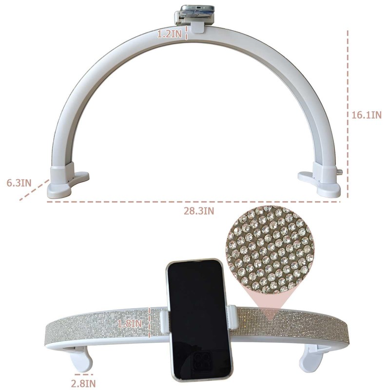 KMLSHLL Half Moon Light for Nail Desk, 29 in Half