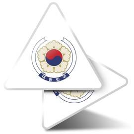 2 x Triangle Stickers 10 cm - South Korea Flag Travel Korean Asia Fun Decals for Laptops,Tablets,Luggage,Scrap Booking,Fridges #5379