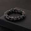 Klapgo Wave Engraved Chain Men's Stainless Steel Bracelet Black