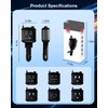 3-in-1 Retractable Car Charger with Funny Expression Light Voltage Display