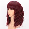 AISI HAIR Synthetic Curly Bob Wig with Bangs Short Bob