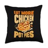 Eat More Chicken Pot Pies Vegetable Baking Baker Throw Pillow
