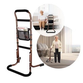 HEPO Adjustable Stand Assist Aid for Elderly, Chair Assist for Elderly with Anti-Slip Feet Sit to Stand Lift, Portable Lift Assist for Elderly with Multiple Foam Padded Handles
