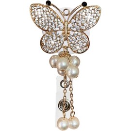 Gold Bling Beautiful Butterfly Rhinestone Badge Reels Retractable Turtle Bee Sunflower Badge Holder ID Badge Reels with Office Staff Nurse Teacher for Alligator Swivel Badge Clip