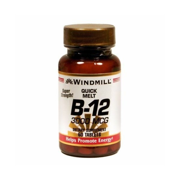 Vitamin B12 60 Tabs 3000mcg by Windmill Health Products