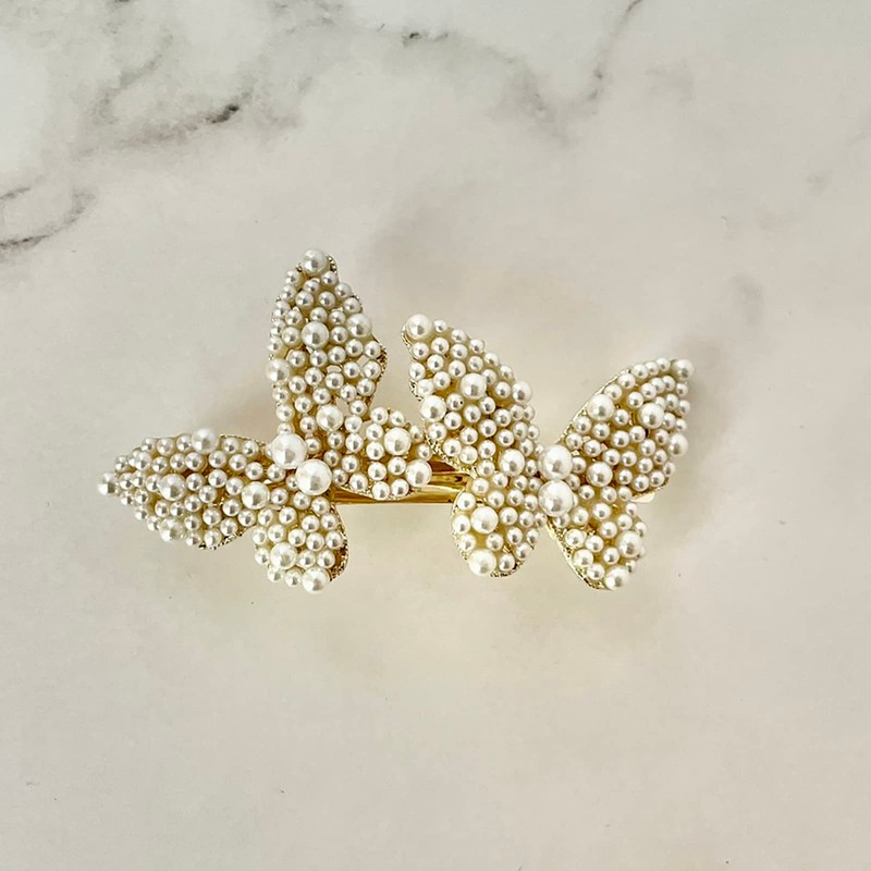Campanula 327 Pearl Butterfly Barrette, Small, 1 Piece, Storage Bag