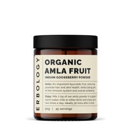 Erbology Erbology Organic Amla Powder 90g - 45 Servings - Indian Gooseberry - Skin and Hair Regeneration - Rich in Vitamin C - Sustainably Sourced Straight from Farm in India - Small Batch - Vegan - GMO-Free