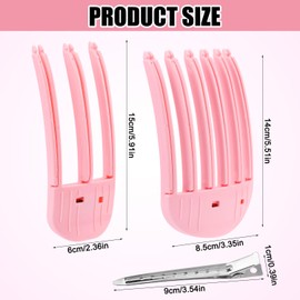 2pcs Hair Volume Clips for Fluffy Bangs, High Crown Volumizing Root Lifting Clips Wind Shaping Volume Comb with 2 Metal Hair Clips No-Trace Natural Hair Volume Tool for Women (Pink)