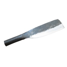 Crude - Chinese 8 Inch Carbon Steel Meat Chopping Cleaver, Steel Handle, Narrow