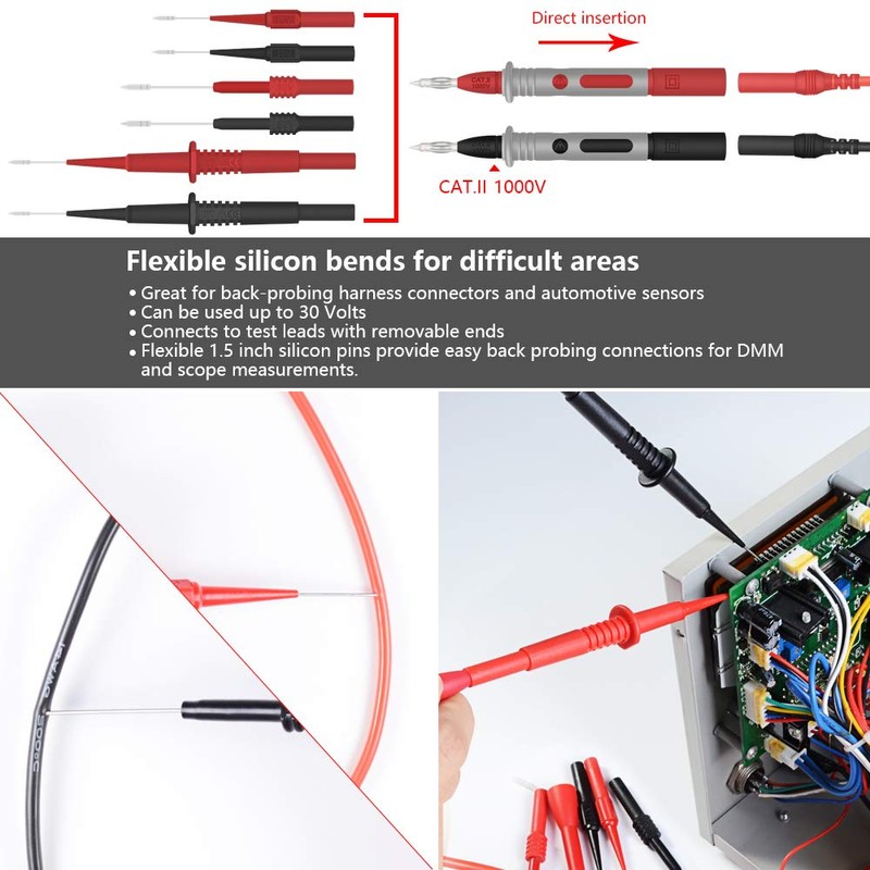Digital Multimeter Test Lead Kit Professional Electronic Test Lead Accessory