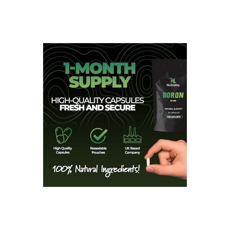 Nutrality Boron 6mg Supplement | Mineral Absorption | 30 Vegan