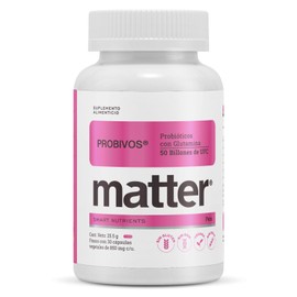 Matter Probivos Fem, Probióticos para Mujeres con L-Glutamina, 50 Billones de UFC, Apoyo Íntimo, Soporte a Microbiota, Apoyo Digestivo e Inmunológico,