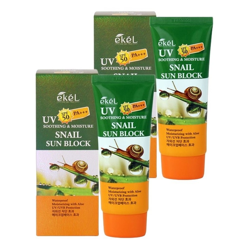 Ikel Ekel Soothing & Moisture Sunblock Snail 70ml 2 pcs
