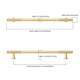 Asidrama 10 Pack 7.5 Inch(192mm) Brushed Gold Cabinet pulls Kitchen Cabinet Handles, Cabinet Pulls Kitchen Cabinet Hardware for Cupboard Drawer Pulls