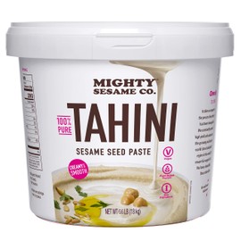 Mighty Sesame Co. Classic Bulk Size 100% Pure Tahini, (6.6 lb Pail) Just One Ingredient, Gluten Free, Vegan, Non GMO, Keto Friendly, Kosher, Halal