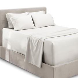 Hearth & Harbor Extra Deep Pocket Sheets - Fits Mattress 18-24 Inches Deep - Extra Deep Pocket Twin XL Sheets Sets - 4 Piece Twin XL Size - White