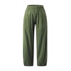 Zontroldy Linen Capri Pants for Women High Waisted Wide Leg