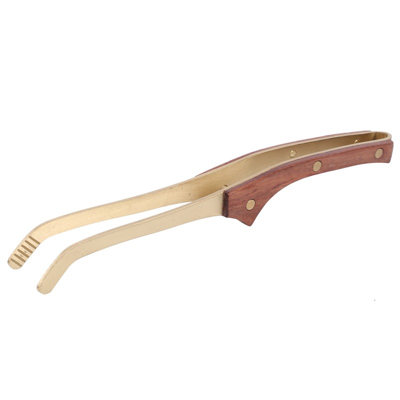 Antihot Wood Copper Tea Clip NonSlip Tea Set Tweezers Tea