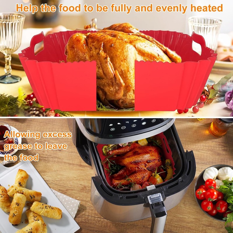 ZENSUKYE Air Fryer Silicona 9Pcs Kit, Silicona para Freidora de