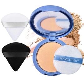 Base de Maquillaje en Polvo Compacto, Matificador y Fijador, tonos Naturales, Control de Brillo Facial de Alta Calidad, minimiza la apariencia de poros, incluye esponja (tono 1)