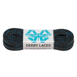 Derby Laces Black 108 Inch Waxed Skate Lace for Roller Derby, Hockey and Ice Skates, and Boots