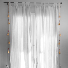 Tarini Gallery Rustic Vintage Bell Set - 5 Handmade Bells with Beads, Antique Golden, 1" (Pack of 2), Wind Chime