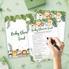 Safari Animals Baby Shower Games Cards, Baby Shower Family Feud
