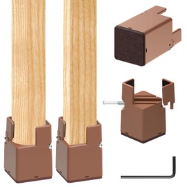 Pack of 4 Furniture Risers, 5 cm, Adjustable Bed Raisers with Screw Clamp, Heavy Duty Chair Risers, Furniture Raisers for 22-42 mm Wide Square & Round Chair Leg (5 cm, Brown)