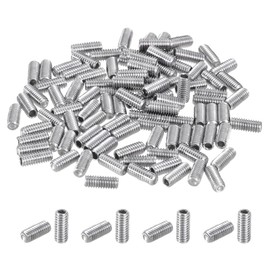 QUARKZMAN 100 Pieces Hex Socket Cap Screws M2.5 x 6 mm 304 Stainless Steel Head Allen Screws Flat Point Grub Screw for Door Handle Repair Lights