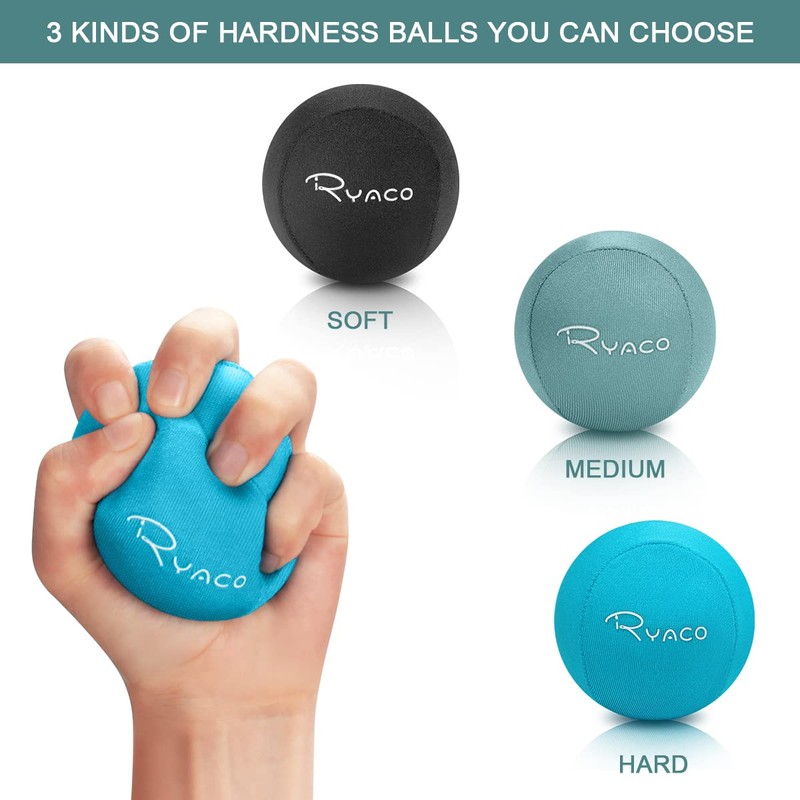 RYACO Hand Therapy Exercise Stress Ball Bundle - Set of
