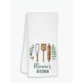 Memere's Kitchen Towel - Tea Towel Kitchen Decor - Memere's Kitchen Soft And Absorbent Kitchen Tea Towel - Decorations House Towel - Dish Towel Gift For Mother's Day - Birthday - Holiday