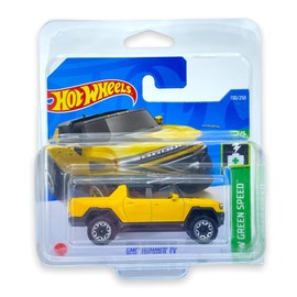 Hot Wheels GMC Hummer EV (Yellow) 3/5 HW Green Speed 2022 - 130/250 (Short Card) *** COMES IN A KLAS CAR KEEPER PROTECTIVE COLLECTORS CASE *** HCT03