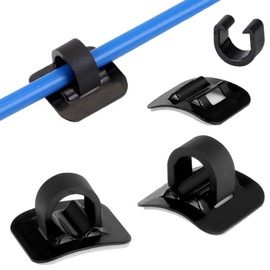 Jwthee Bike Cable Guide, 10 Packs Bike Cable Clips C Clips Clamps with Adhesive Alloy Seat for Brake Derailleur Shift Cables or Oil Tube
