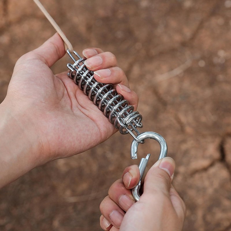 Ubric 4Pcs Stainless Steel Tension Springs Kit Suitable for Camping