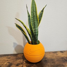 Basketball Planter Pot ORANGE 3D Printed - Plant Pot for Indoor Plants- Plastic -Unique planter for indoor with Drainage hole - (ORANGE) MADE IN USA